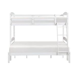 English Elm Twin Twin-over-Twin Bunk Bed with Guard Rails and Ladder, Wood-Engineered Frame, Space-Saving Dorm Style White 81.5 L x 20.5 W x 10 H B011P362600
