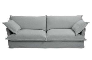 English Elm 87.4'' Modern Comfy Upholstered Sofa Cloud Couch with Deep Seats, Removable Covers, Plush Pillows, Grey W2357P254994