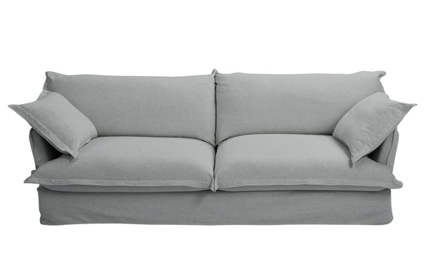 English Elm 87.4'' Modern Comfy Upholstered Sofa Cloud Couch with Deep Seats, Removable Covers, Plush Pillows, Grey W2357P254994