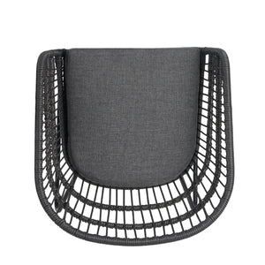 English Elm Christopher Knight Home® - TERRY Rattan Patio Chair Set (2) with Cushions, Gray Iron Frame, 300 lb Capacity, Quick Assembly N762P240844E