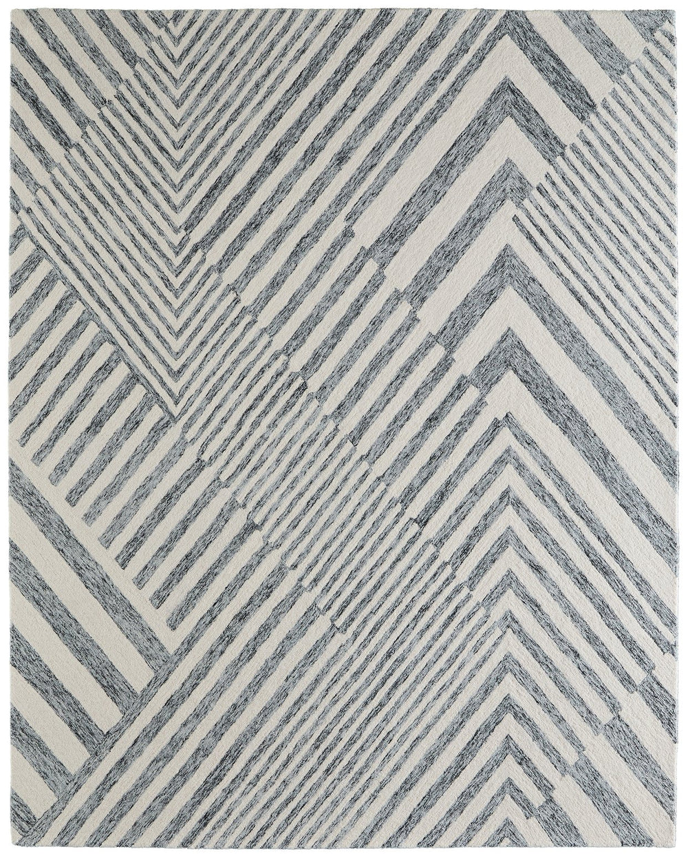 Feizy Rugs Wallace Hand-tufted Wool Rug - Durable Geometric Design For Contemporary And Traditional Spaces Gray,Ivory Wool Wal8a42fgry000f00