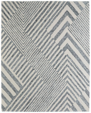Feizy Rugs Wallace Hand-tufted Wool Rug - Durable Geometric Design For Contemporary And Traditional Spaces Gray,Ivory Wool Wal8a42fgry000f00