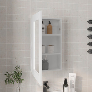 English Elm Medicine Compact Wall Cabinet with Mirror Door, Engineered Wood Storage, Durable, Space-Saving Design White 31.1 L x 19.29 W x 3.54 H B097P250882