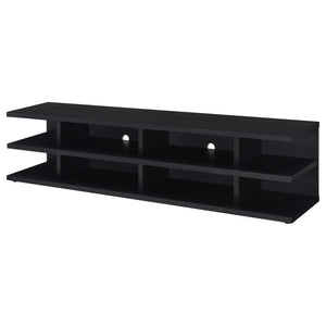 English Elm Starnes 78-inch 2-tier TV Stand with Cord Management Open Shelves Modern Engineered Wood Design Black B062P375411