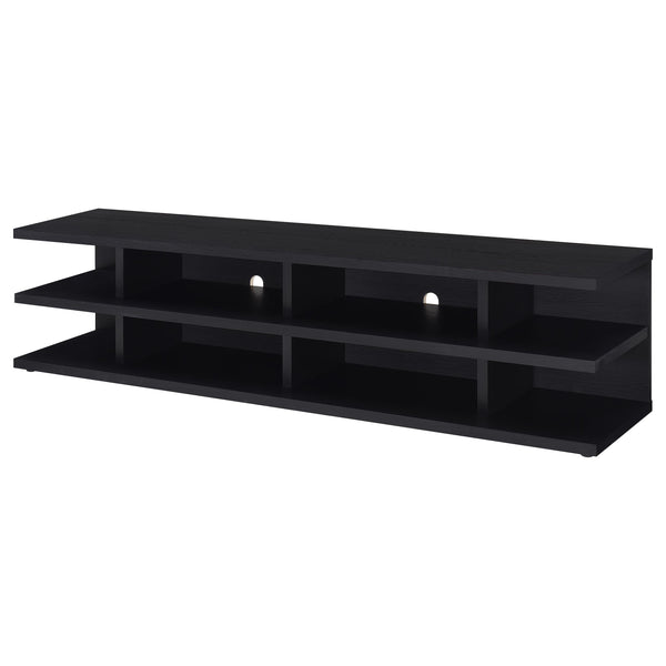 English Elm Starnes 78-inch 2-tier TV Stand with Cord Management Open Shelves Modern Engineered Wood Design Black B062P375411