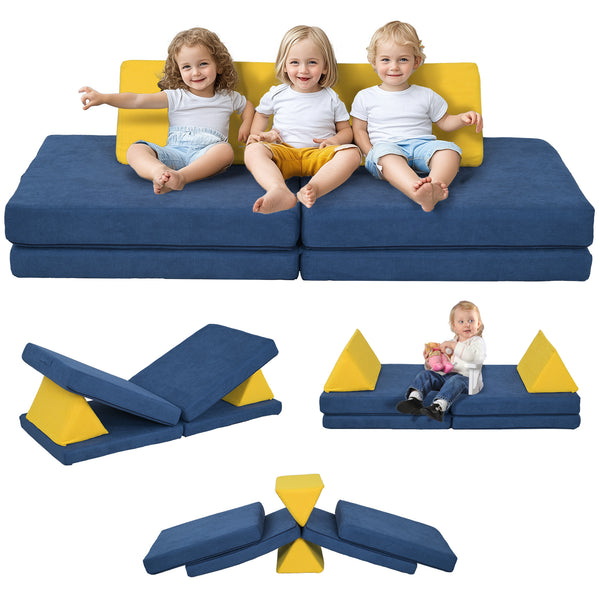 English Elm Qaba 12 Piece Modular Foam Toddler Play Sofa Set for Creative Playroom Fun W2225P249709