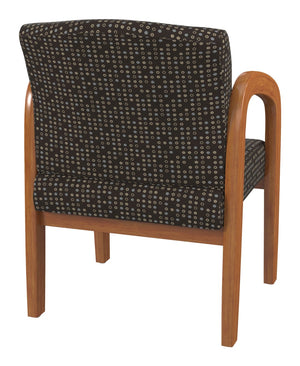 OSP Home Furnishings Medium Oak Wood Visitor Chair with Lumbar Support Taupe Upholstery for Office Waiting Cocoa WD380-K104