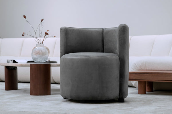 English Elm Upholstered Dark Grey Dining Chair with Backrest — Ergonomic Plush Accent Seat for Kitchen & Living Room W2998P235173