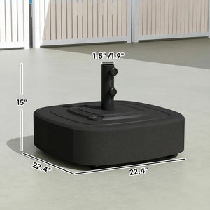 English Elm Backyard Fillable Patio Umbrella Base with Wheels Locking Brakes and Hdpe Weather Resistant Build T3971P476480