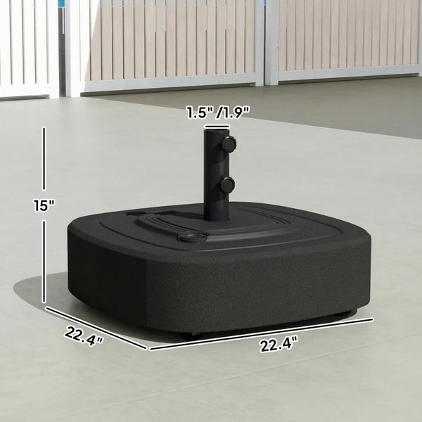 English Elm Backyard Fillable Patio Umbrella Base with Wheels Locking Brakes and Hdpe Weather Resistant Build T3971P476480