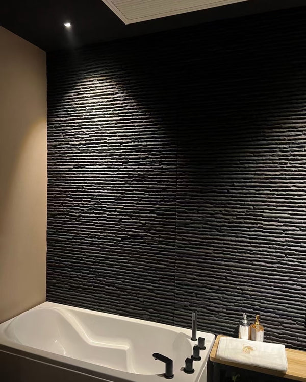English Elm 3d Faux Stone Pu Wall Panels Set Lightweight Flame Resistant Architectural Accent W347P419659