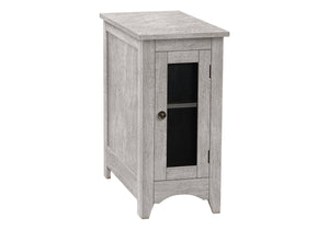 English Elm Accent 2-Tier Narrow End Table with Drawer and Shelf, Transitional Veneer Top, Solid Wood Legs for Compact Spaces Gray Wash 26 L x 24 W x 6 H B2710P219495