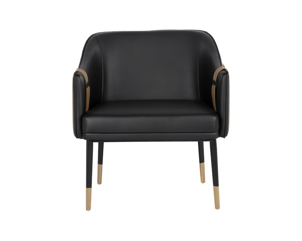 Sunpan CARTER Lounge Chair - Two-Tone Napa Faux Leather with Barrel Back Design, Ideal for Home & Office 106723