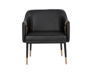 Sunpan CARTER Lounge Chair - Two-Tone Napa Faux Leather with Barrel Back Design, Ideal for Home & Office 106723