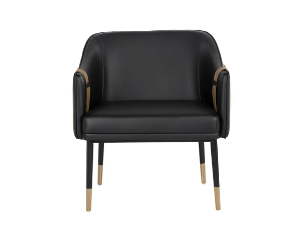 Sunpan CARTER Lounge Chair - Two-Tone Napa Faux Leather with Barrel Back Design, Ideal for Home & Office 106723