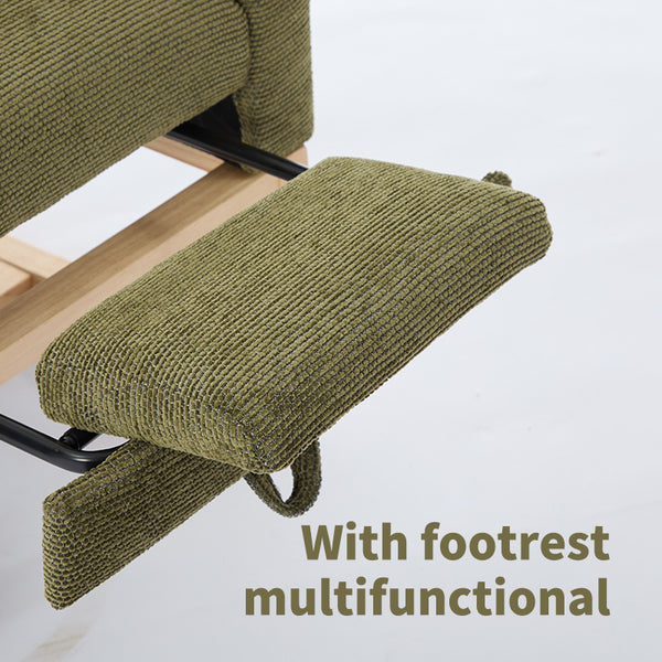 English Elm Modern Accent Rocking Chair With Adjustable Footrest & Side Pocket - Ergonomic Comfort For Living Rooms W2725P276963