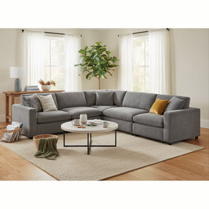 English Elm Chelsea Modular 5-Piece Sectional Sofa - Charcoal, Stylish & Family-Friendly With Easy Maintenance B050S00017
