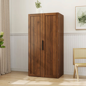 English Elm Kitchen Farmhouse Pantry Cabinet Tall Freestanding Three Door Pull Out Organizer W331S00211