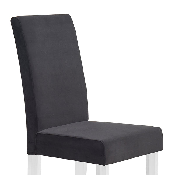 English Elm Quinara Plush Velvet Dining Chair with Clear Acrylic Legs, Set of 2 — Modern Comfortable Seating Black B2736P354368