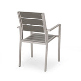 Christopher Knight Home® - Noble House - Cape Coral Outdoor Modern Aluminum Dining Chair With Faux Wood Seat - Set Of 2