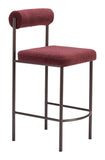 Livorno Counter Stool - Set of 2 Red & Bronze 109813 Zuo Modern