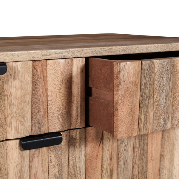 English Elm Christopher Knight Home® - Stylish Mango Wood 2-Drawer 2-Door Cabinet in Natural Finish — Solid Mango Wood, Rustic Modern Storage N780P234027N