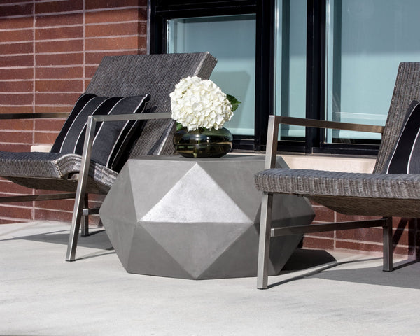 Sunpan Constance Concrete Coffee Table - Stylish Geometric Design for Urban Indoor & Covered Outdoor Spaces