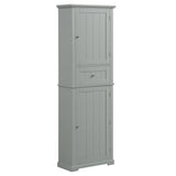 English Elm Tall Bathroom Storage Cabinet, Freestanding Storage Cabinet With Drawer and Adjustable Shelf, Mdf Board With Painted Finish, Grey