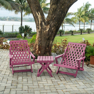 English Elm Pinecrest Outdoor Folding Lounge Chair Recycled Hdpe Reclining Patio Seat with Cushion Burgundy B2745P409695