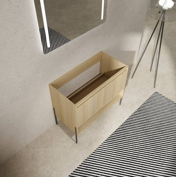 English Elm 36" Freestanding Bathroom Vanity Cabinet, 2 Soft-Close Doors, KD Packing, No Sink Included, Modern Storage Solution W1972P199461