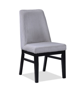 English Elm 5pc Modern Dining Set with Faux Marble Round Table and Sculptural Cage Base, Plush Upholstered Chairs Black,Light Gray,White 50.5 L x 50.5 W x 6 H B011S01407