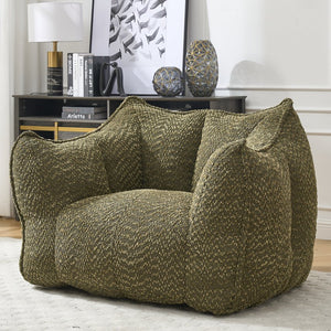 English Elm Sofa plush beanbag chair with superfiber cover and resilient foam filling for ultimate home comfort and relaxation Olive Green W1996P252266
