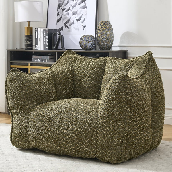 English Elm Sofa plush beanbag chair with superfiber cover and resilient foam filling for ultimate home comfort and relaxation Olive Green W1996P252266