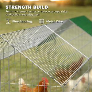 English Elm Outdoor Animal Run Enclosure with Steel Frame Canopy for Chickens Rabbits and Pets T3971P502083