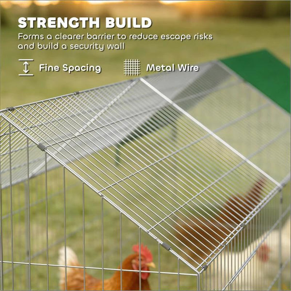 English Elm Outdoor Animal Run Enclosure with Steel Frame Canopy for Chickens Rabbits and Pets T3971P502083
