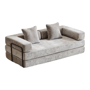 English Elm Floor Couch - Convertible Chenille Sofa Bed With Pillow Support For Ultimate Comfort In Any Space W3723P344872