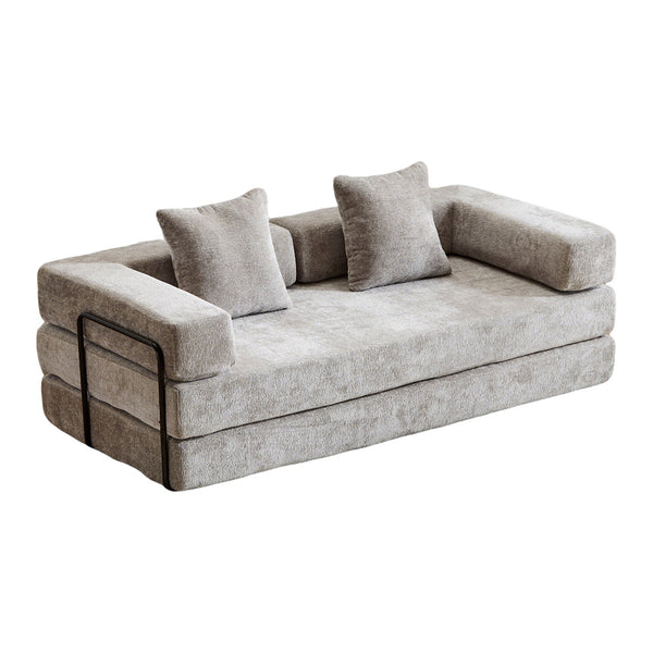 English Elm Floor Couch - Convertible Chenille Sofa Bed With Pillow Support For Ultimate Comfort In Any Space W3723P344872