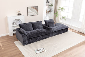 English Elm 103" Cloud Sectional Couch – L-Shape Chaise, Modern Boneless Modular Sofa For Cozy Living Spaces W1170S00041