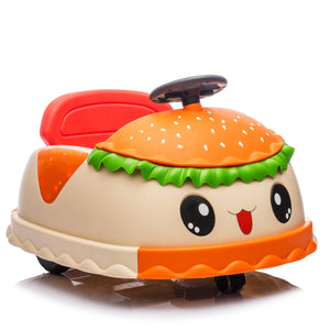 English Elm 12v Kids Hamburger Bumper Ride on Car with 360 Spin Parental Remote and Led Display W1578P299386