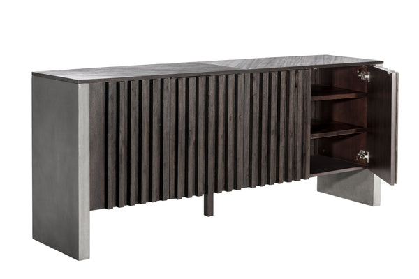 Sunpan Bane Sideboard: Urban Acacia Wood & Concrete Design with Unique Textures for Contemporary Spaces