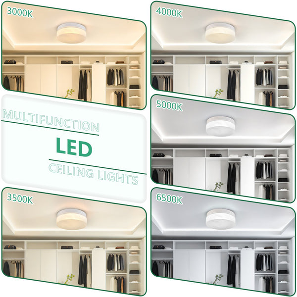 English Elm 12 Inch Led Ceiling Light - 24W Flush Mount Fixture For Modern Bedroom, Living Room & Dining Areas W2312P375014