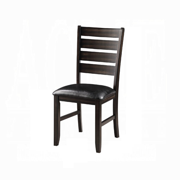 English Elm Espresso Contemporary Side Chairs Set of 2 — Espresso Wood Frame, Faux Leather Seats, Durable Design B2741P331890