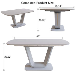 English Elm 62.99-78.74" Expandable Dining Table Set For 2-8 With 6 Padded Chairs – Stylish & Versatile Design! W2189S00717