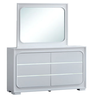 English Elm Milan Modern White Dresser with Integrated Led Lighting and Full Extension Drawers White B078P497945