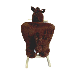 English Elm Kids Plush Rocking Horse Toddler Toy with Sound Box Hand Puppets and Secure Safety Belt W3723P374143