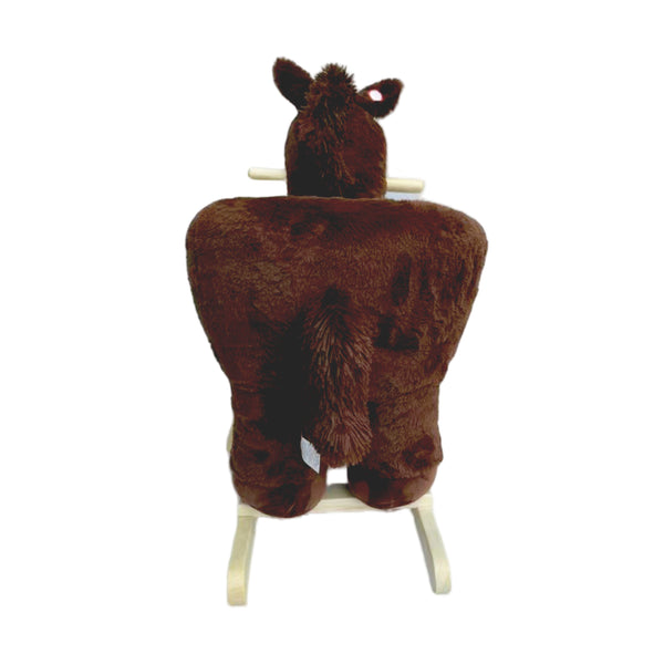 English Elm Kids Plush Rocking Horse Toddler Toy with Sound Box Hand Puppets and Secure Safety Belt W3723P374143