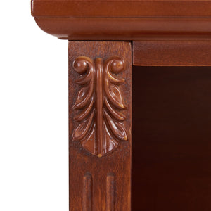 English Elm Open Dresser Nightstand with Charging Station and Open Shelf, 2 Drawers, Solid Wood Legs, Farmhouse Appeal Walnut W1693P216935