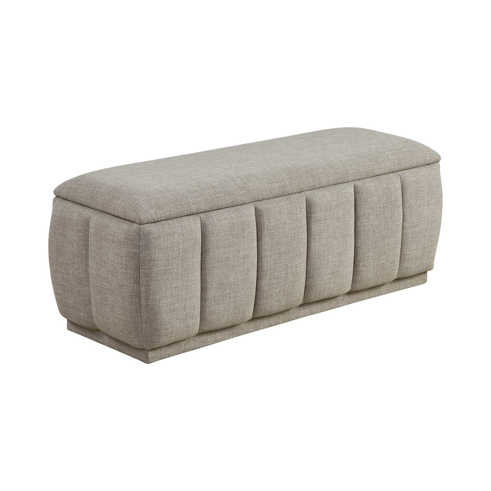 English Elm Modern Taupe Storage Bench with Cushioned Seat & 300lb Capacity, 47" Plywood Frame, No Assembly Needed B011P298382