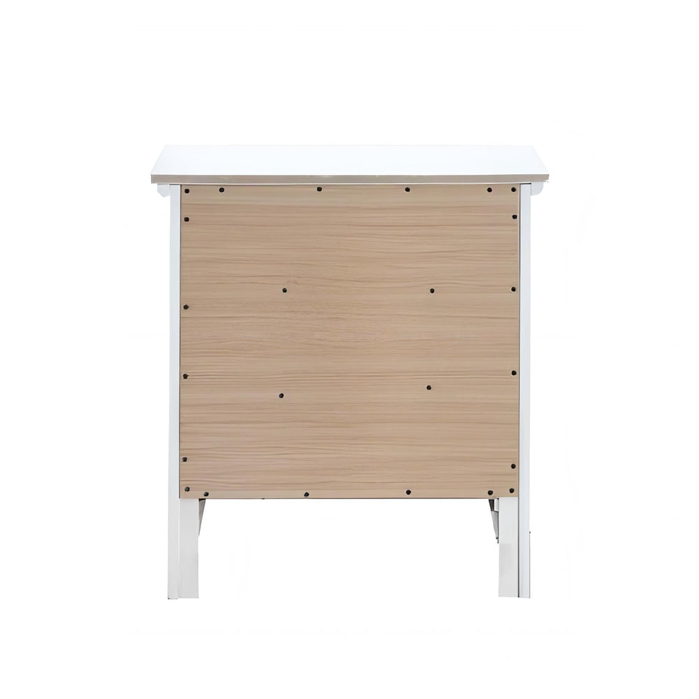 English Elm Hammond 3-Drawer Nightstand White — Fully Assembled Wood Bedside with Polished Nickel Hardware, Removable Handles, Smooth Dovetailed Drawers and Safety Stops B078P408783
