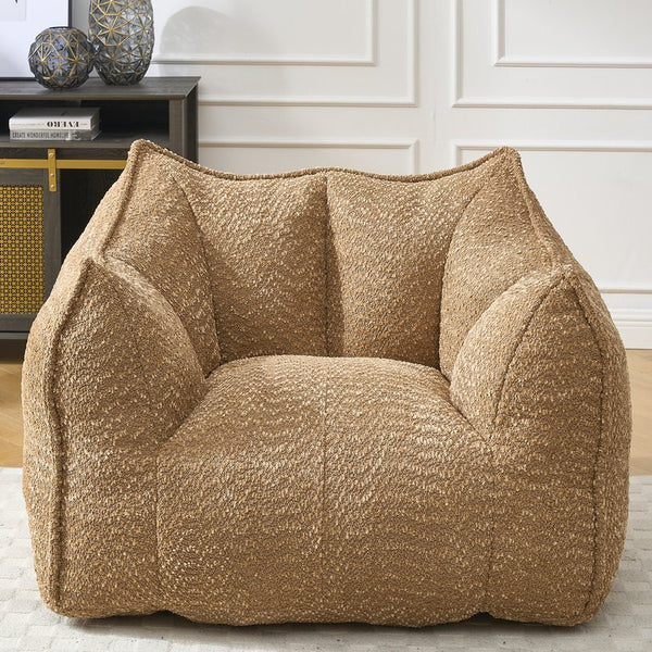 English Elm Sofa plush beanbag chair with superfiber cover and resilient foam filling for ultimate home comfort and relaxation Coffee W1996P252265